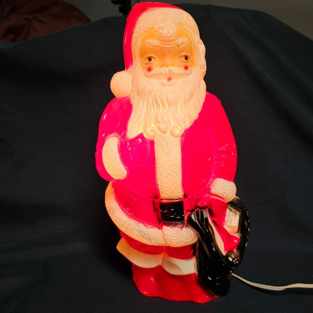 Santa Claus Blow Mold, Vtg 1968 Empire Lighted Christmas Decor 13"